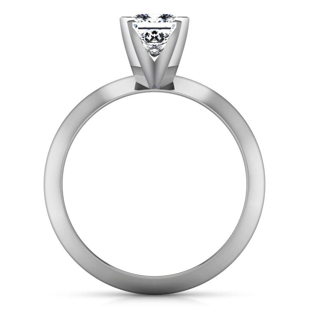 Solitaire Princess Cut Diamond Engagement Ring Knife Edge 14K White Gold engagement rings imaginediamonds 