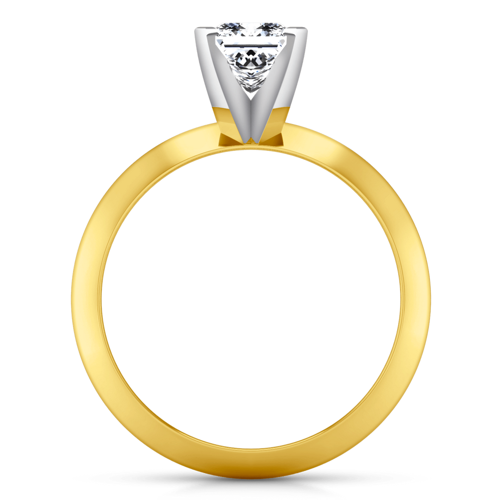 Solitaire Diamond Engagement Ring Knife Edge Princess Cut Diamond 14K Yellow Gold engagement rings imaginediamonds 