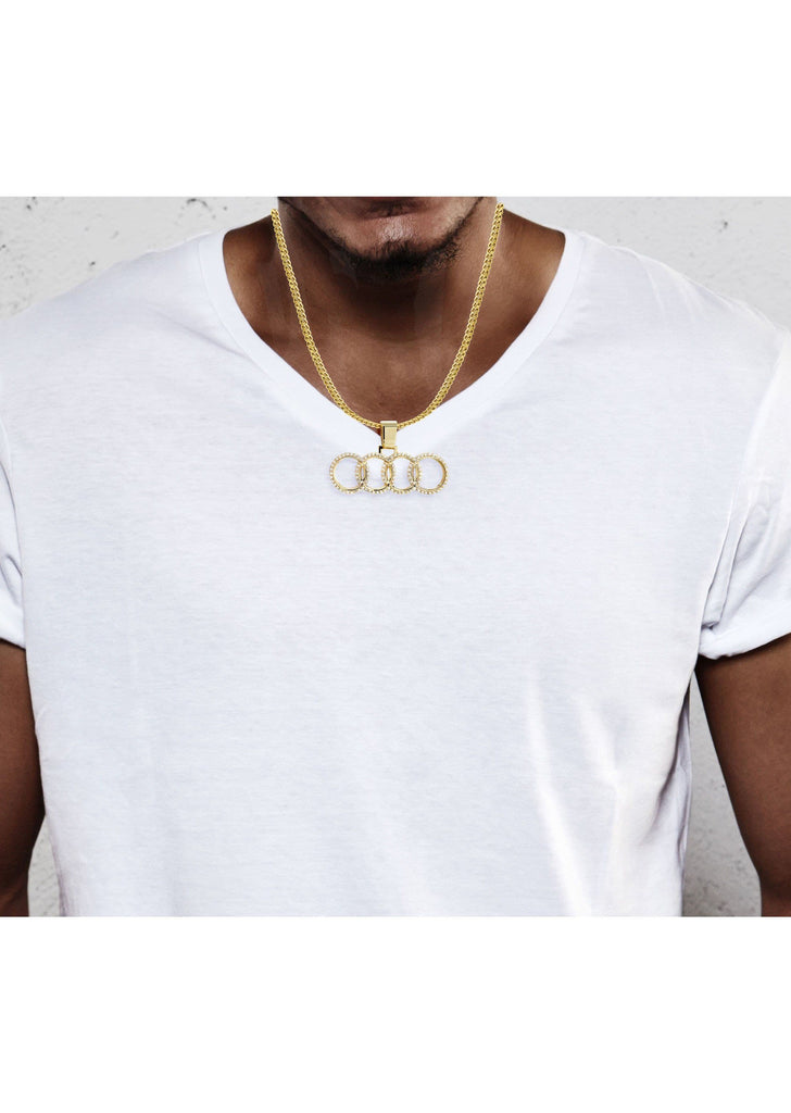 Four Rings Diamond Pendant | 2.20 Carats | Yellow Gold | 10 Grams MEN'S PENDANTS FROST NYC 