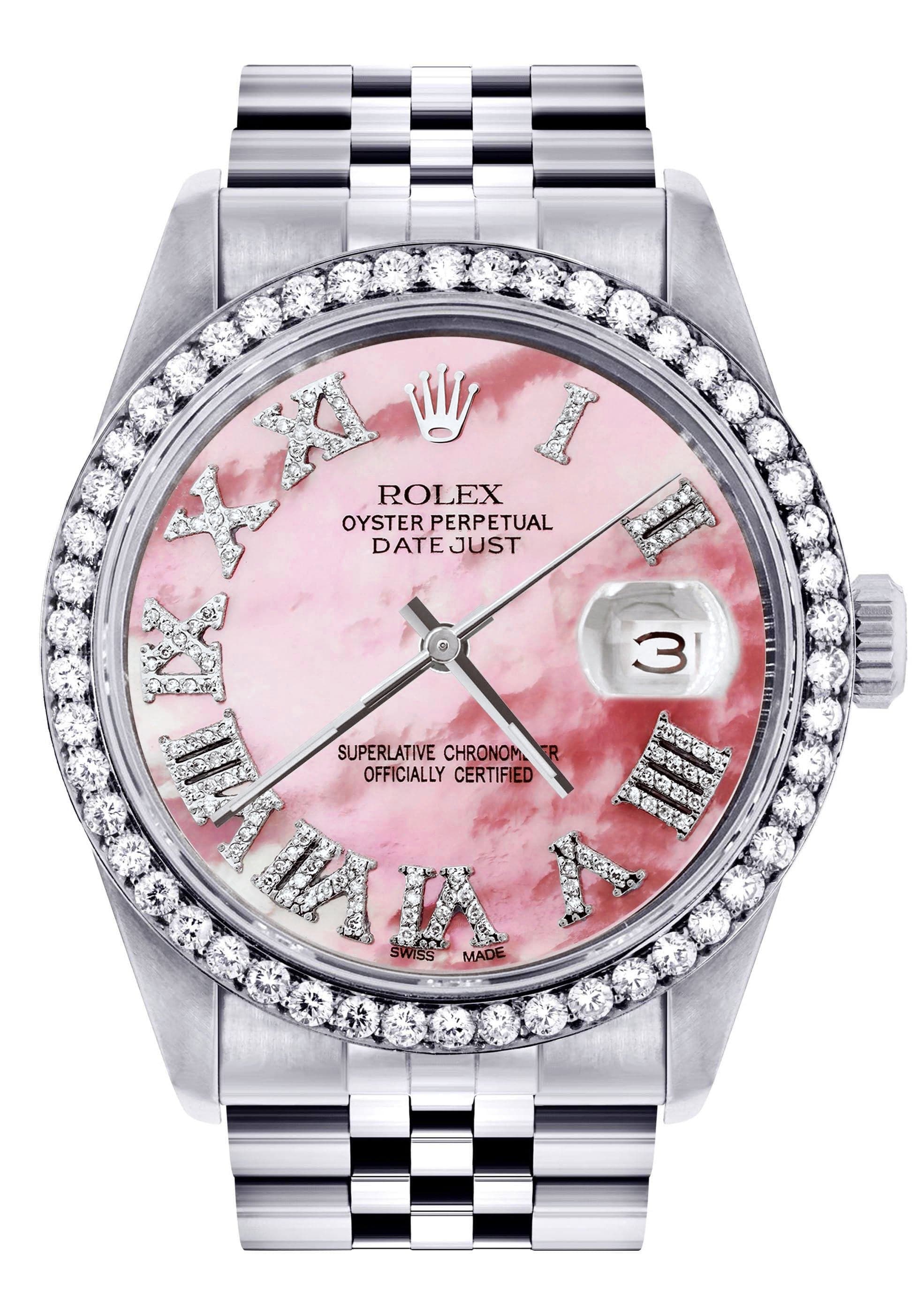 CONCORD STAINLESS and Pink MOTHER OF PEARL Watch DIAMOND FACE Buy Rolex Datejust 31MM 78240 Pink Mother of Pearl Diamond  main image 2