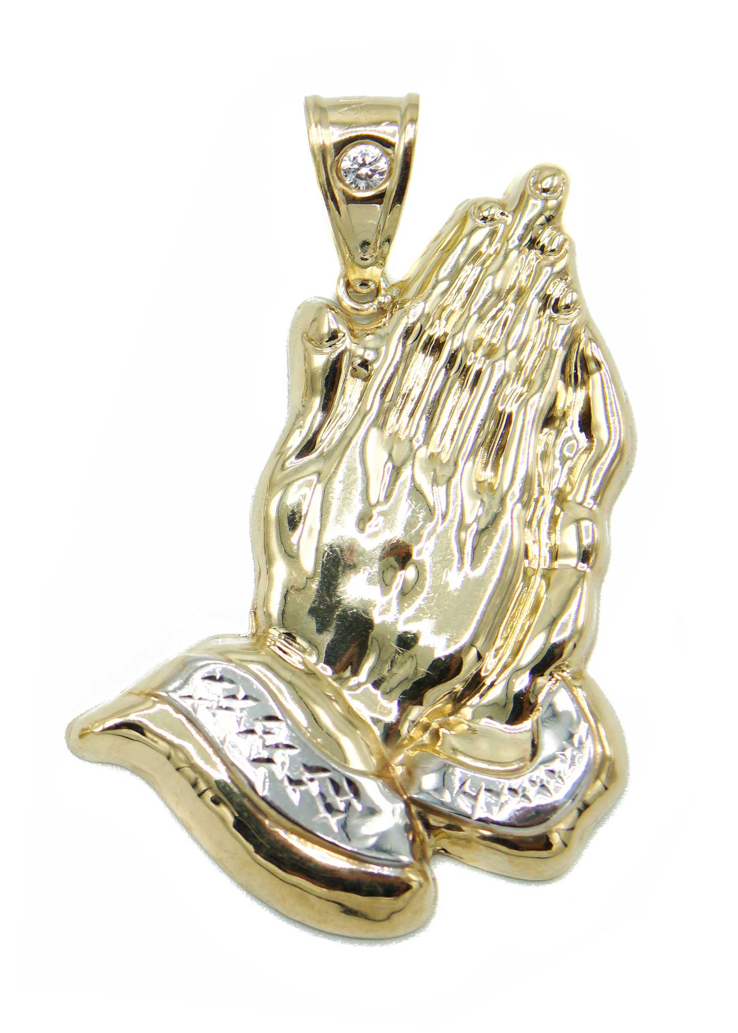 チャーム 10K Praying Hands Pendant 10K Gold Praying Hands Pendant | Customizable Size