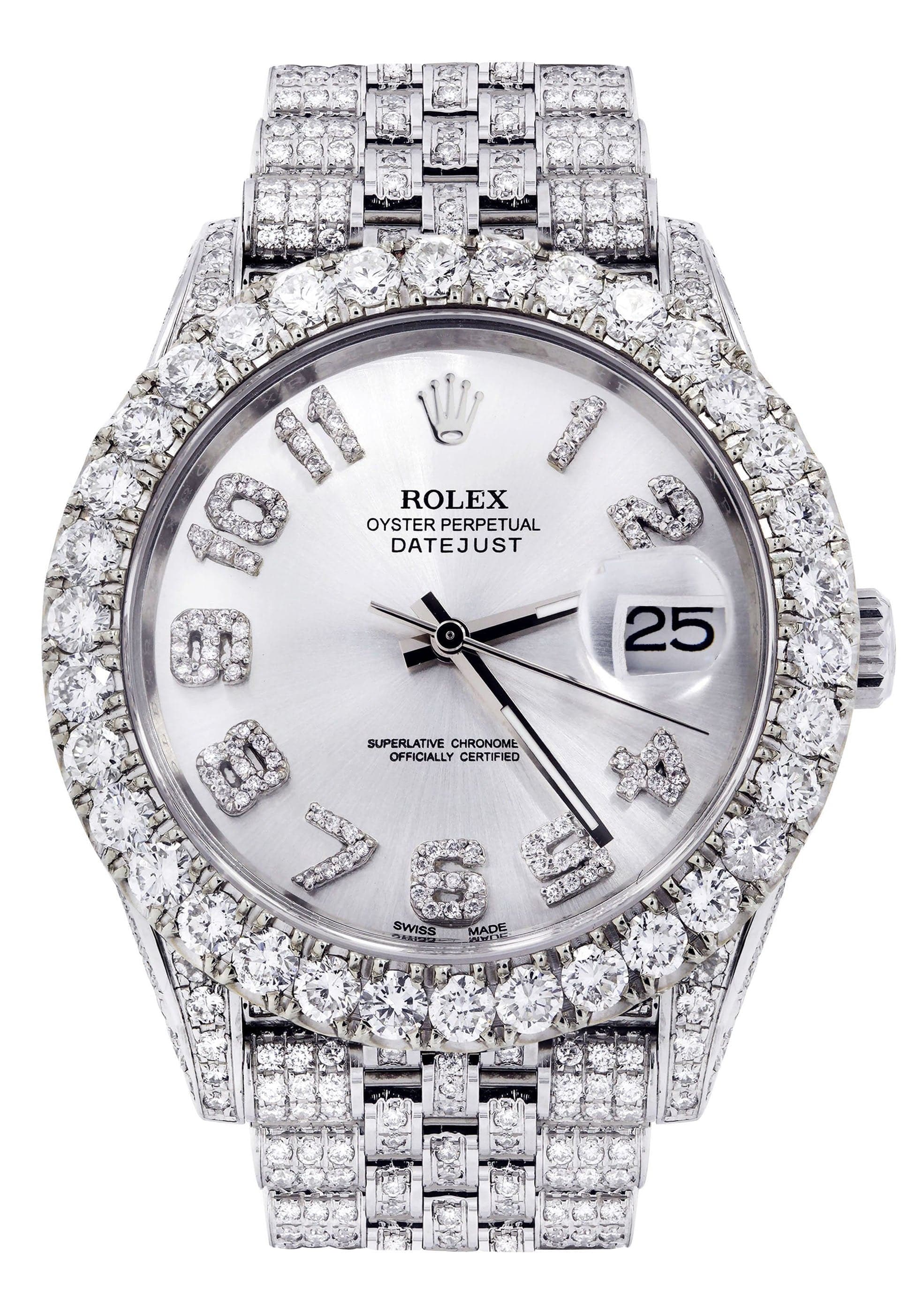 Diamond Iced Out Rolex Datejust 41 25 Carats Of Diamonds Custom Si