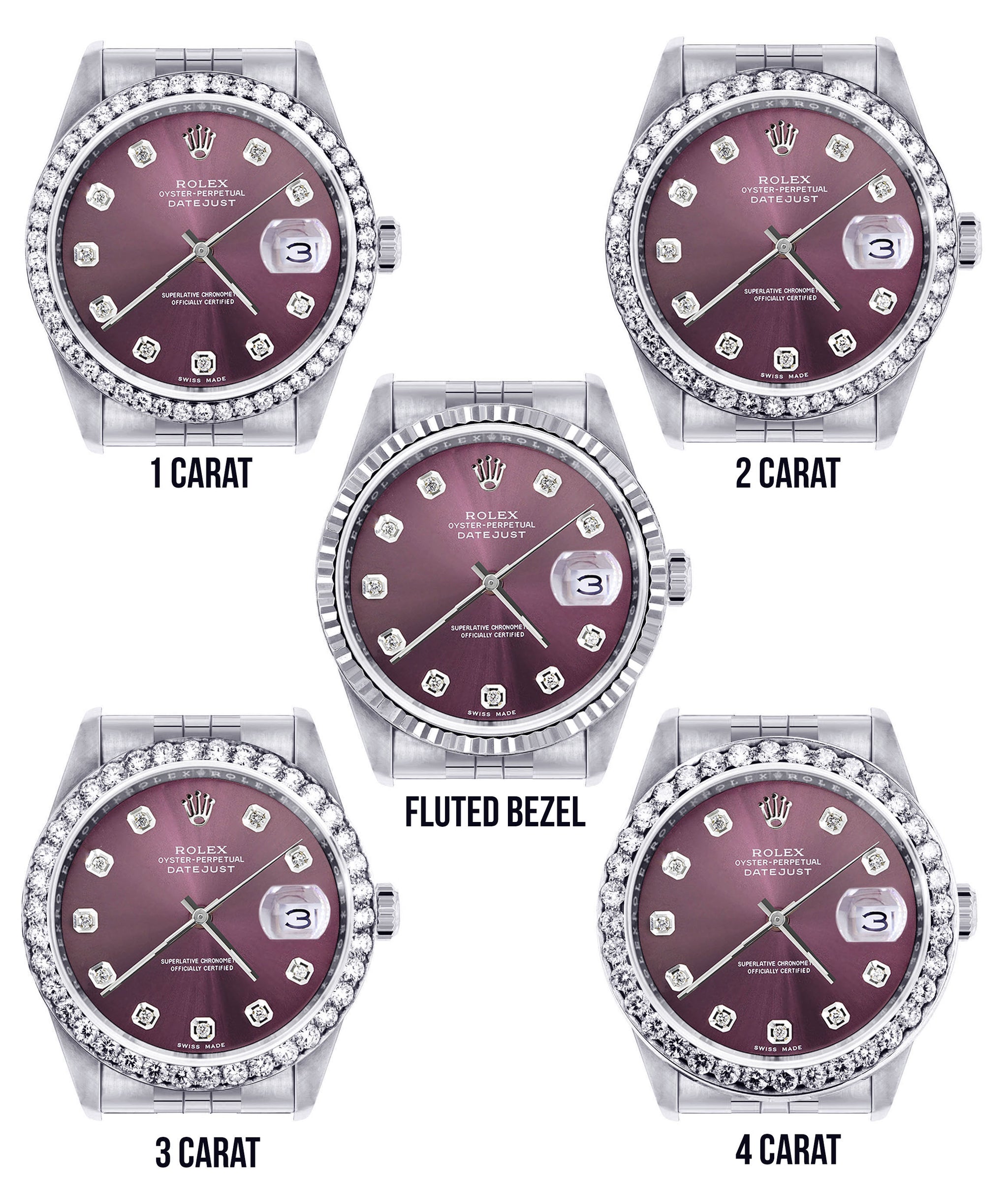 Womens Rolex Datejust Watch 16200 | 36Mm | Purple Dial | Jubilee Band