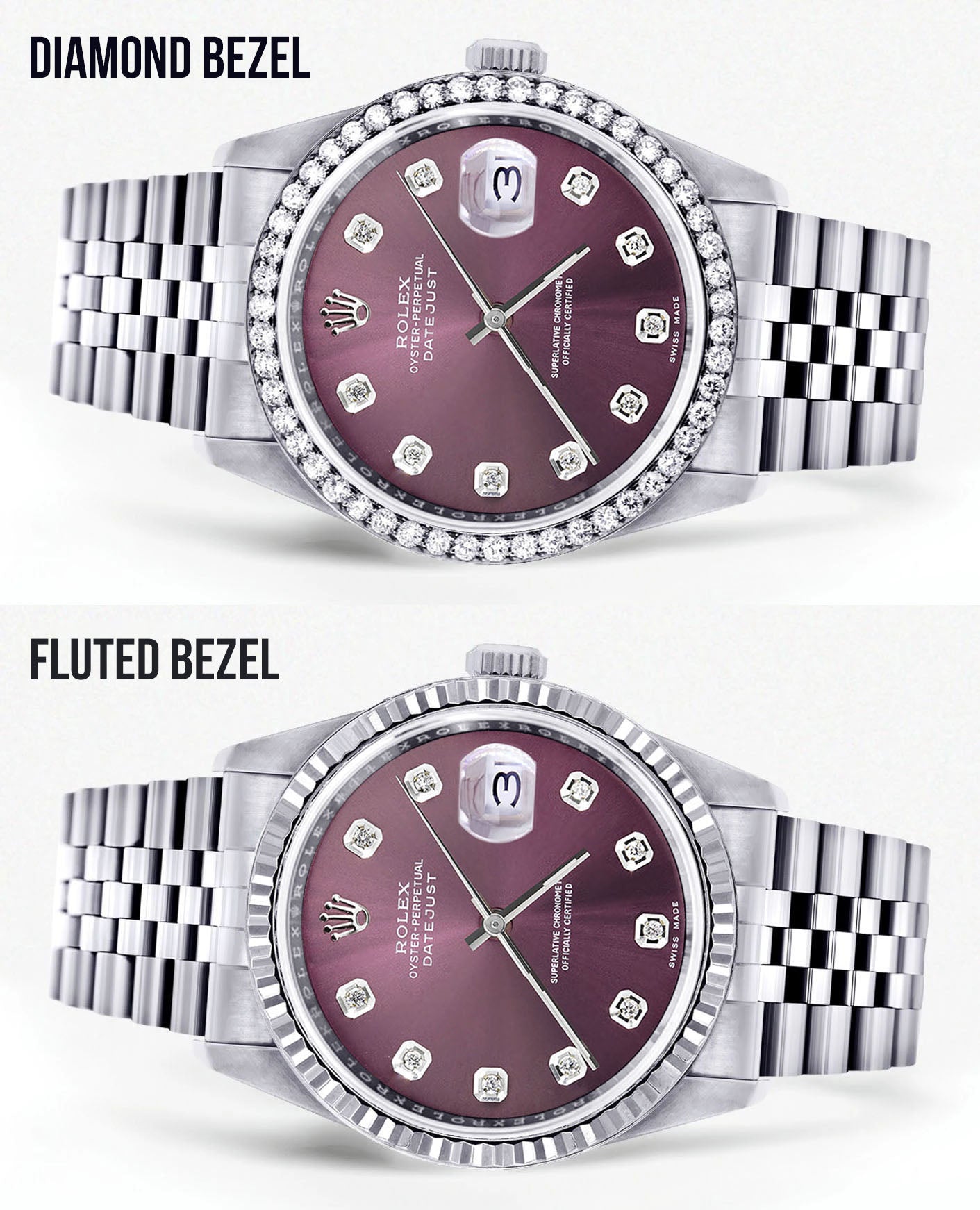 Womens Rolex Datejust Watch 16200 | 36Mm | Purple Dial | Jubilee Band