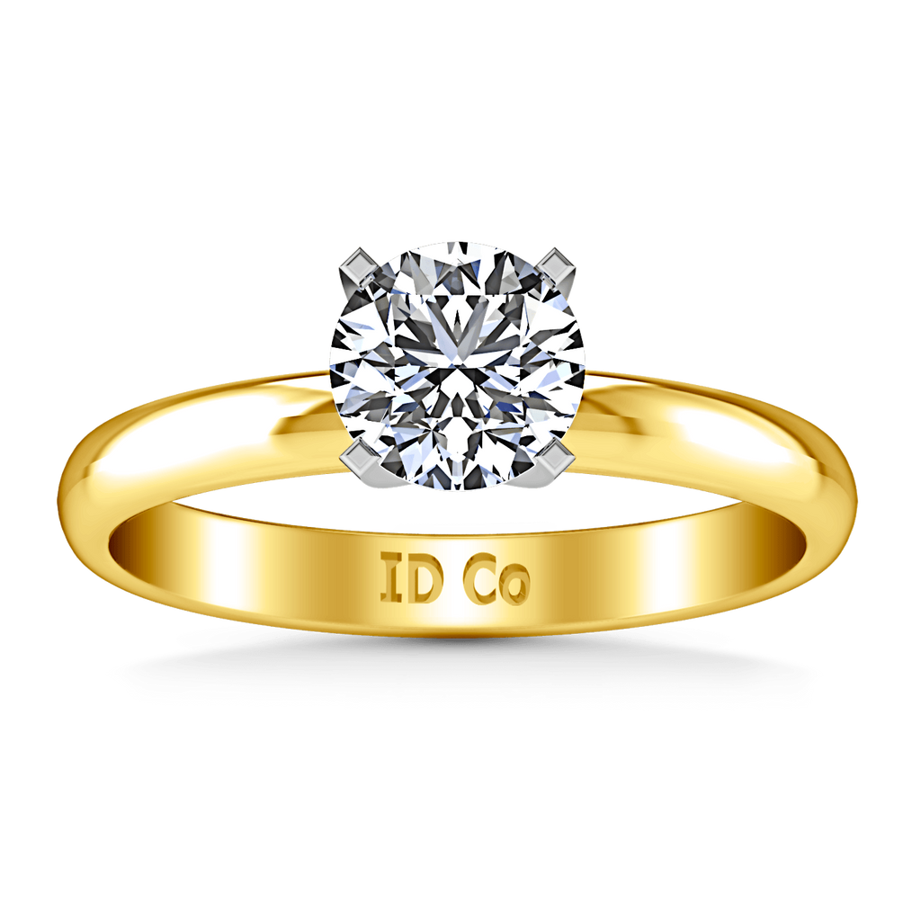 Solitaire Diamond Engagement Ring Comfort Fit Round Diamond 14K Yellow Gold engagement rings imaginediamonds 