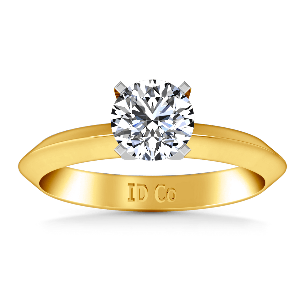Solitaire Diamond Engagement Ring Knife Edge Round Diamond 14K Yellow Gold engagement rings imaginediamonds 