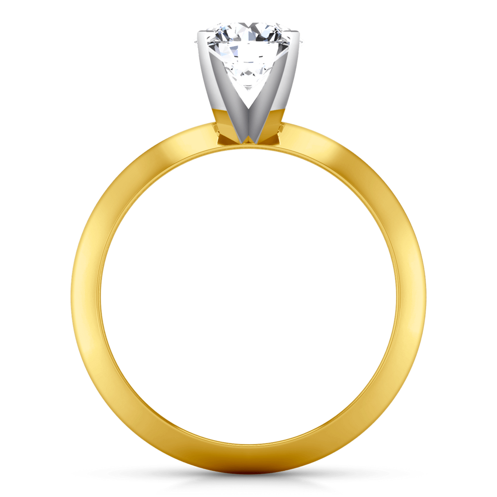 Solitaire Diamond Engagement Ring Knife Edge Round Diamond 14K Yellow Gold engagement rings imaginediamonds 