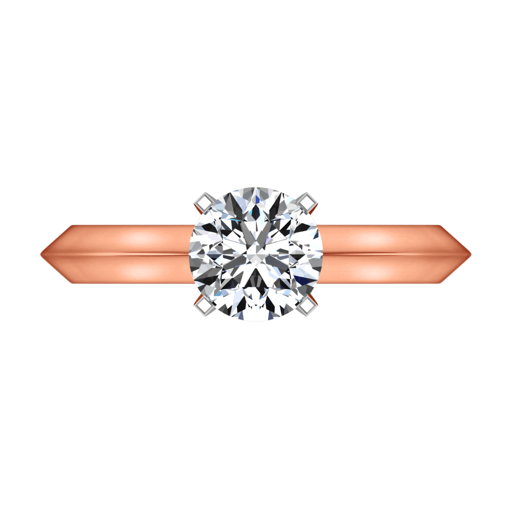 Solitaire Diamond Engagement Ring Knife Edge Round Diamond 14K Rose Gold engagement rings imaginediamonds 