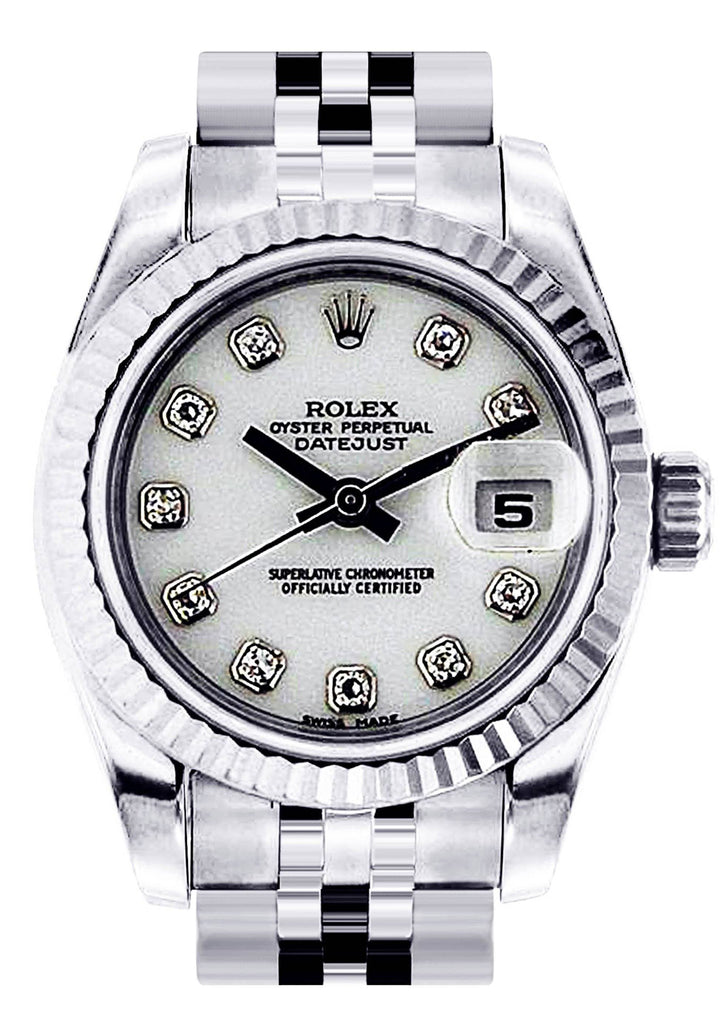 Rolex Datejust Watch For Women | 18K White Gold | 26 Mm Women High Watch FrostNYC 