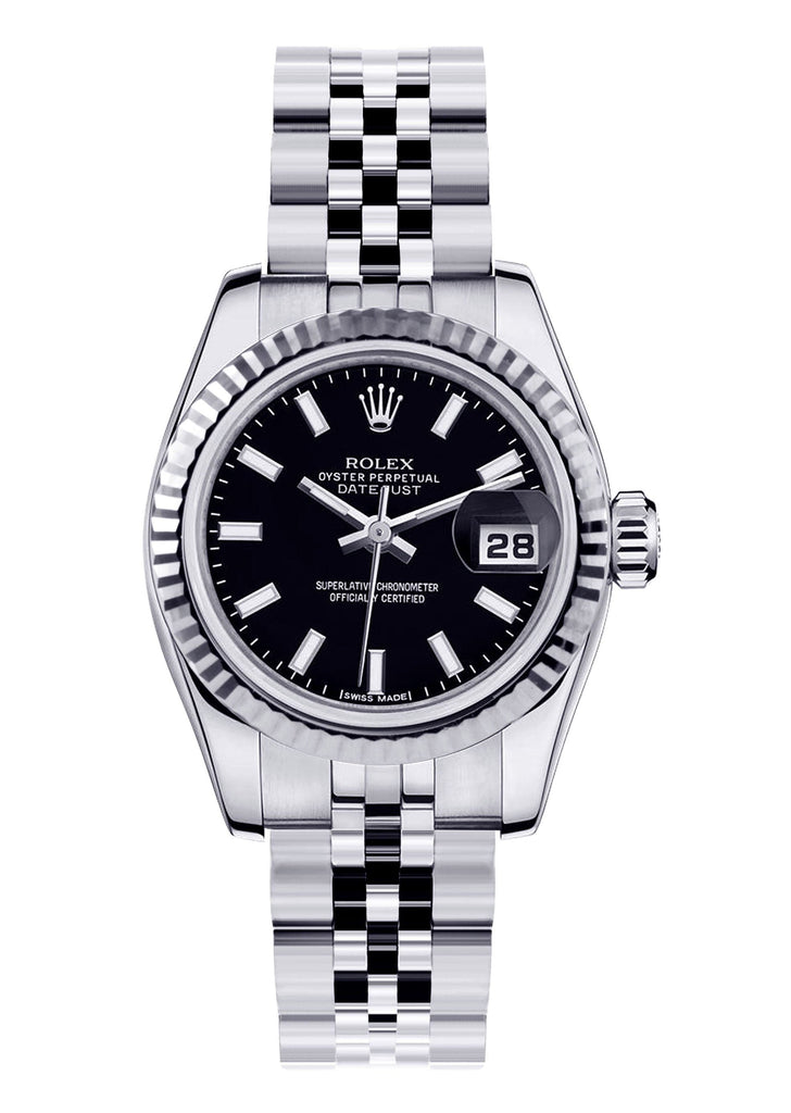 Rolex Datejust Watch For Women | 18K White Gold | 26 Mm Women High Watch FrostNYC 
