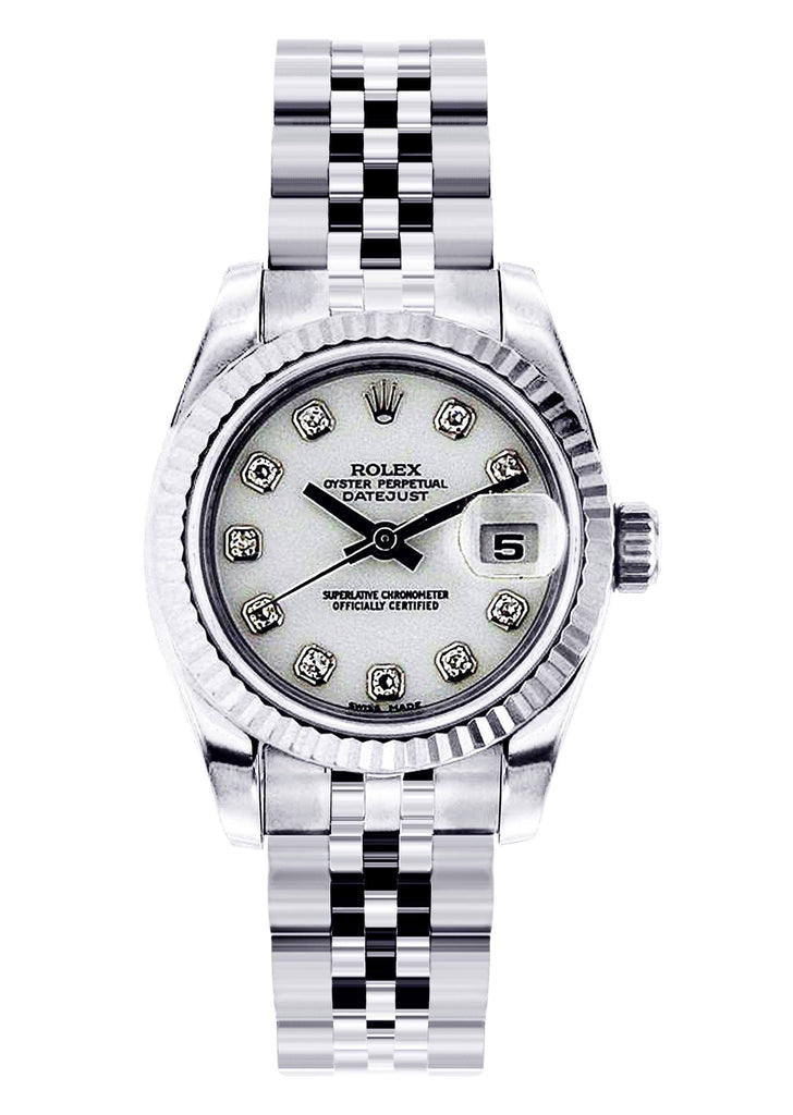 Rolex Datejust Watch For Women | 18K White Gold | 26 Mm Women High Watch FrostNYC 