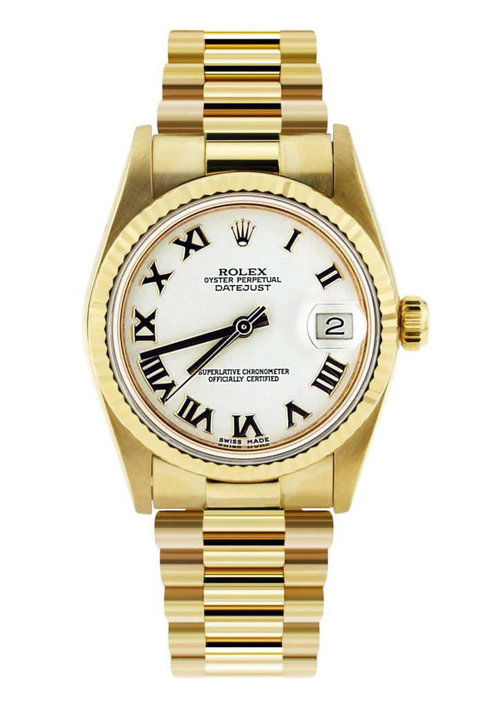 Rolex Datejust Watch For Women | 18K Yellow Gold | 31 Mm Women High Watch FrostNYC 