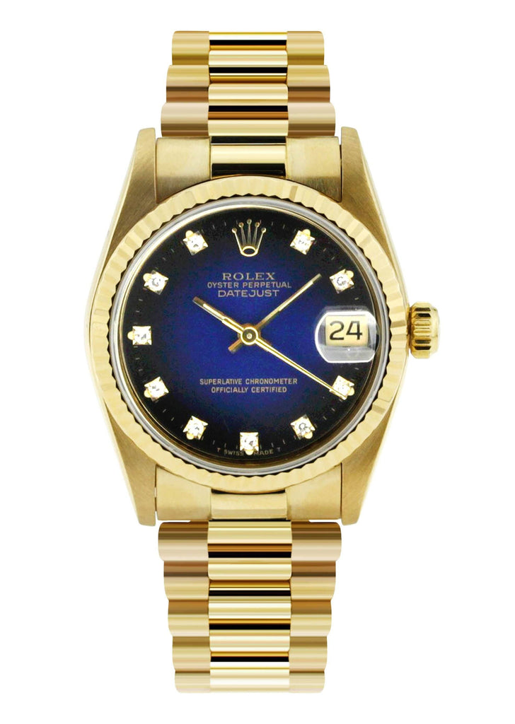 Rolex Datejust Watch For Women | 18K Yellow Gold | 26 Mm Women High Watch FrostNYC 