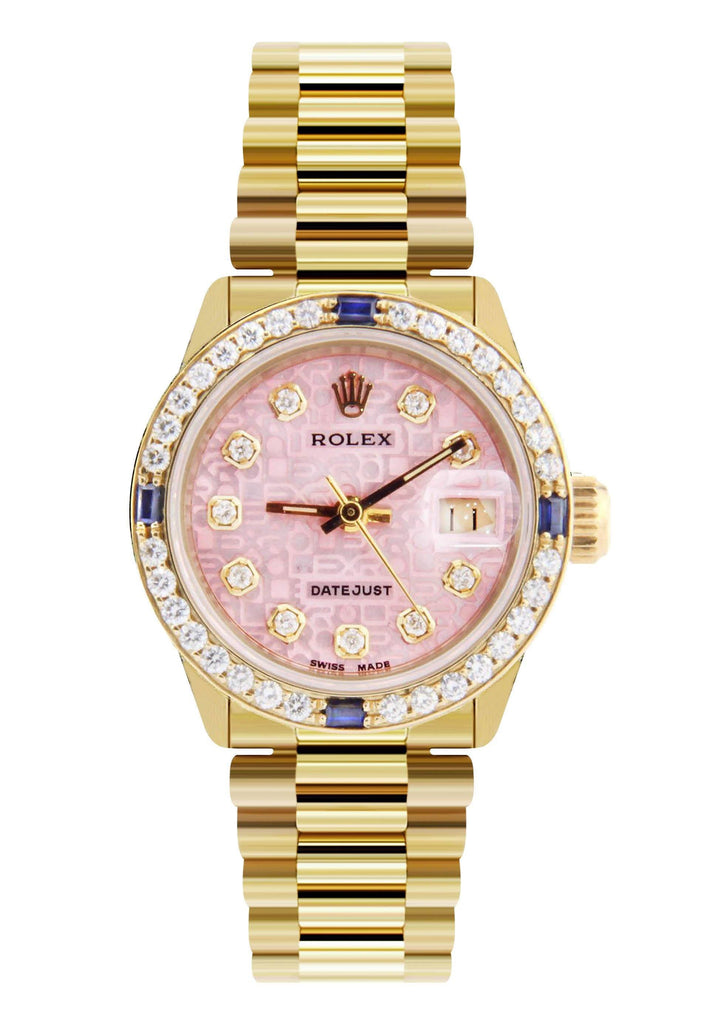 Rolex Datejust Watch For Women | Yellow Gold | 26 Mm Women High Watch FrostNYC 