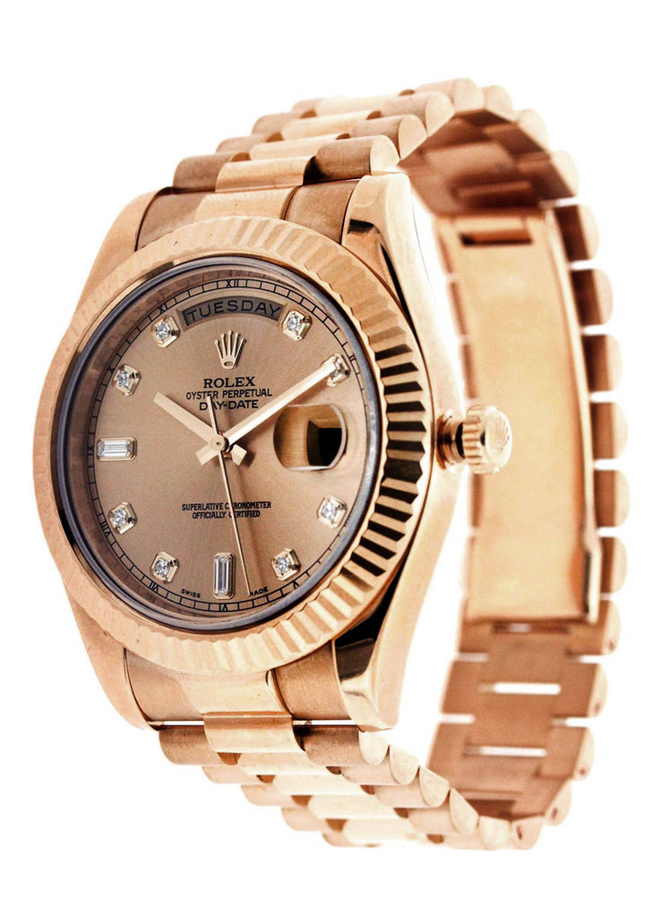 Rolex Day-Date 2 | 18K Rose Gold | 41 Mm Mens Watch FrostNYC 