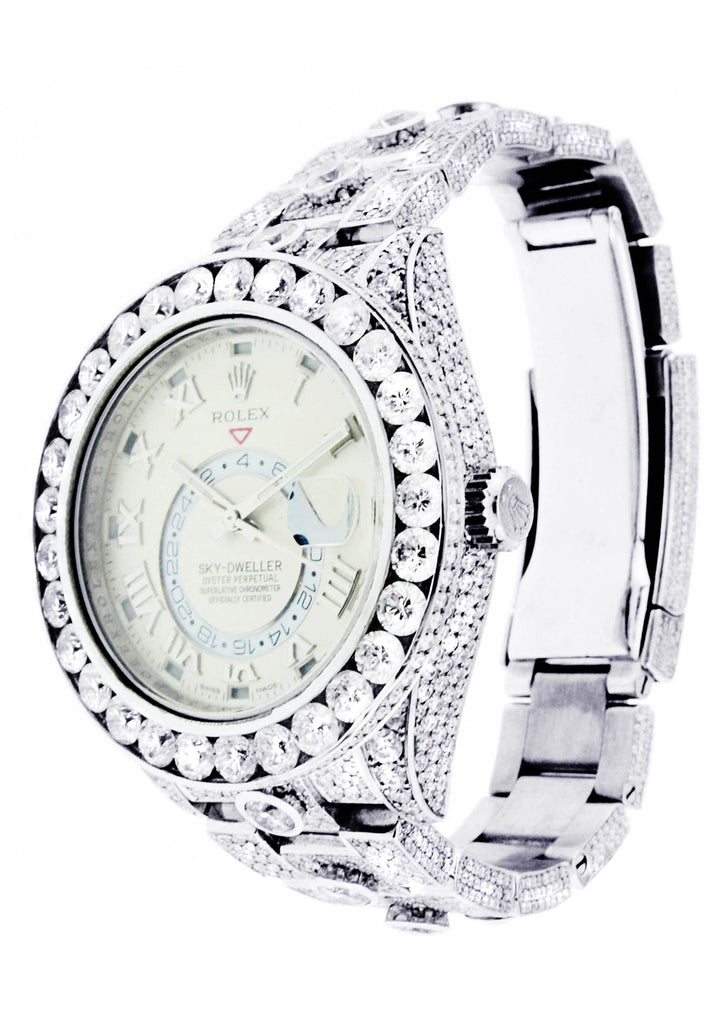 Diamond Rolex Sky Dweller | 18K White Gold | 42 Mm Mens Watch FrostNYC 