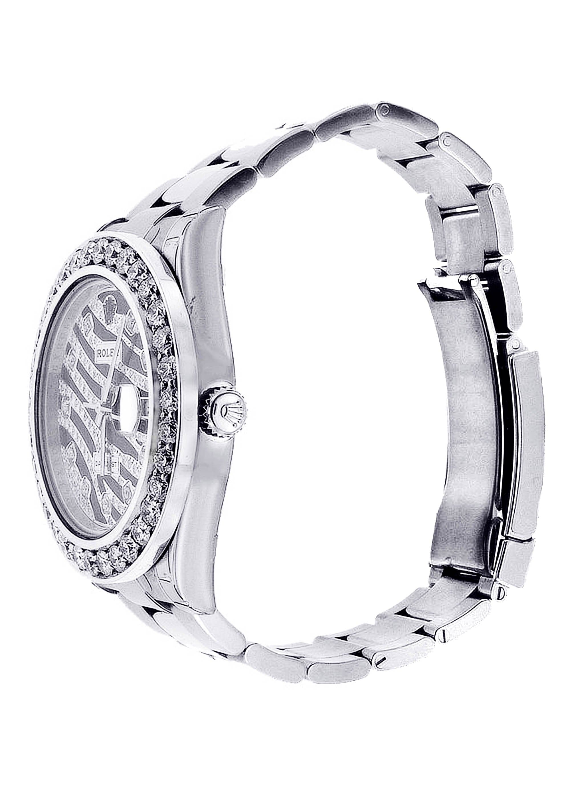Diamond Rolex Datejust 2 | Stainless Steel | Custom Diamond Zebra Dial