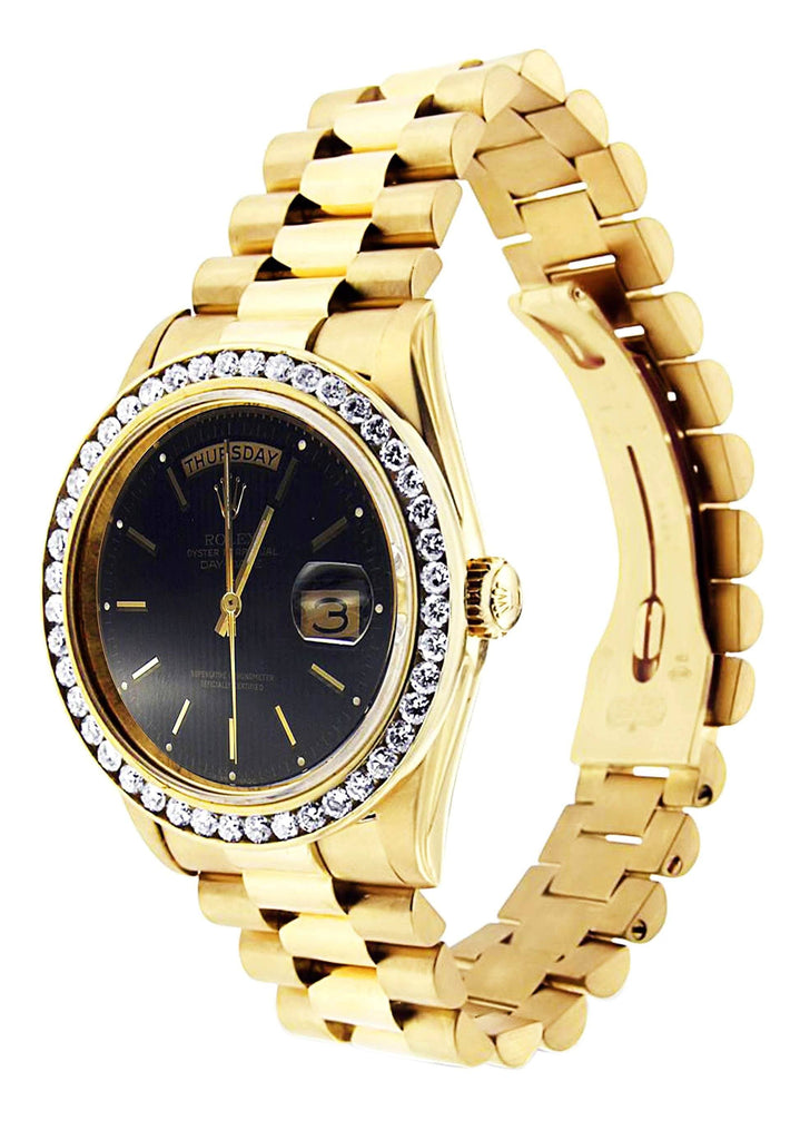 Diamond Rolex Day-Date | 18K Yellow Gold | 36 Mm Mens Watch FrostNYC 