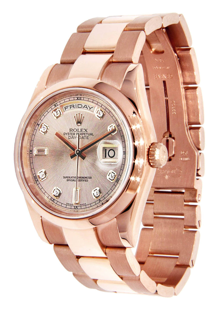 Rolex Day-Date | 18K Pink Gold | 36 Mm Mens Watch FrostNYC 