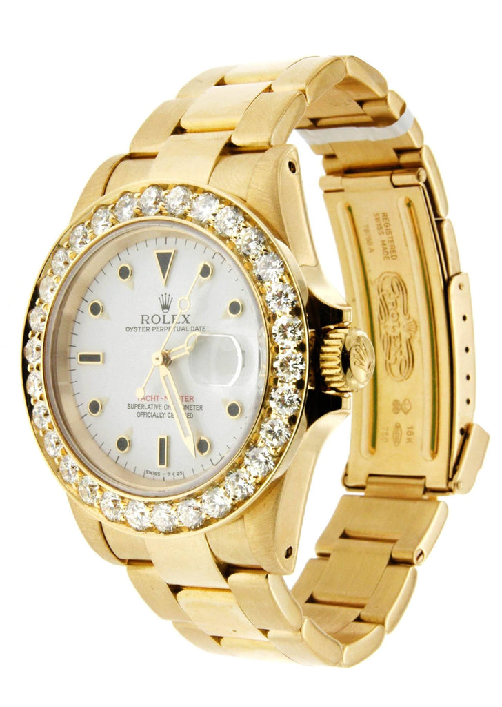 Diamond Rolex Yacht Master | 18K Yellow Gold Mens Watch FrostNYC 