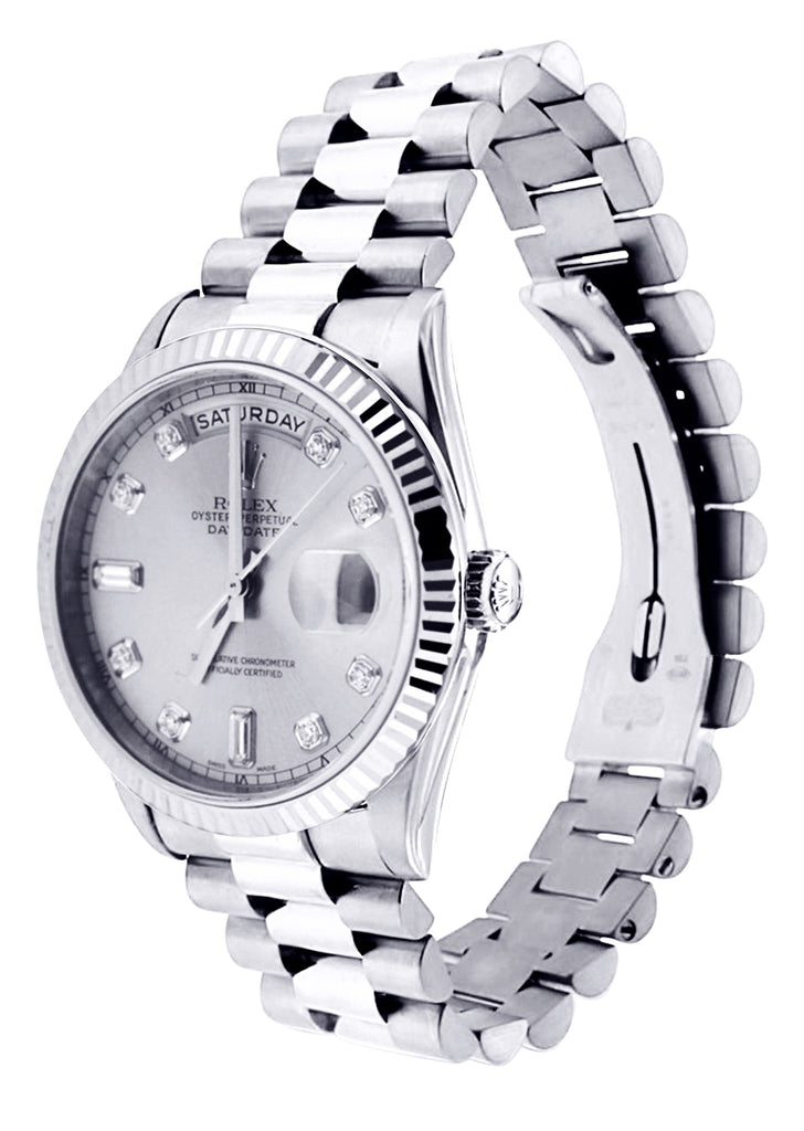 Rolex Day-Date | 18K White Gold | 36 Mm Mens Watch FrostNYC 