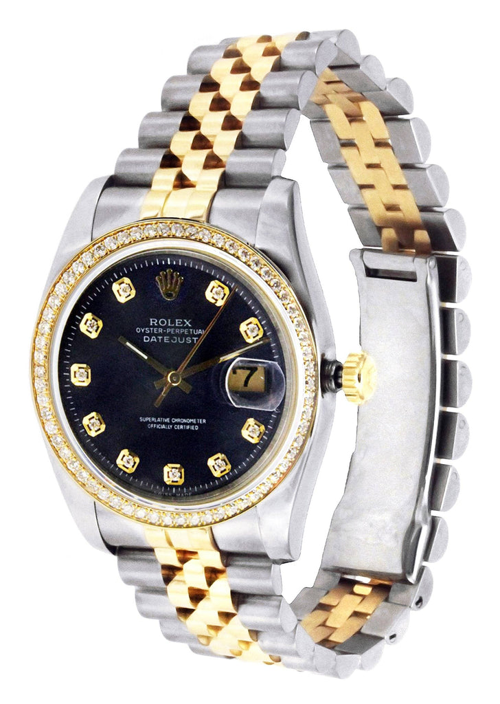 Diamond Rolex Datejust | 18K Yellow Gold | 36 Mm Mens Watch FrostNYC 