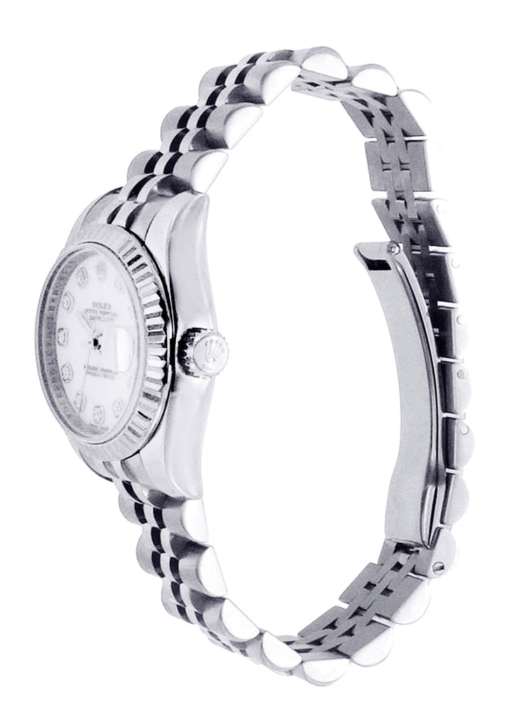 Rolex Datejust Watch For Women | 18K White Gold | 26 Mm Women High Watch FrostNYC 