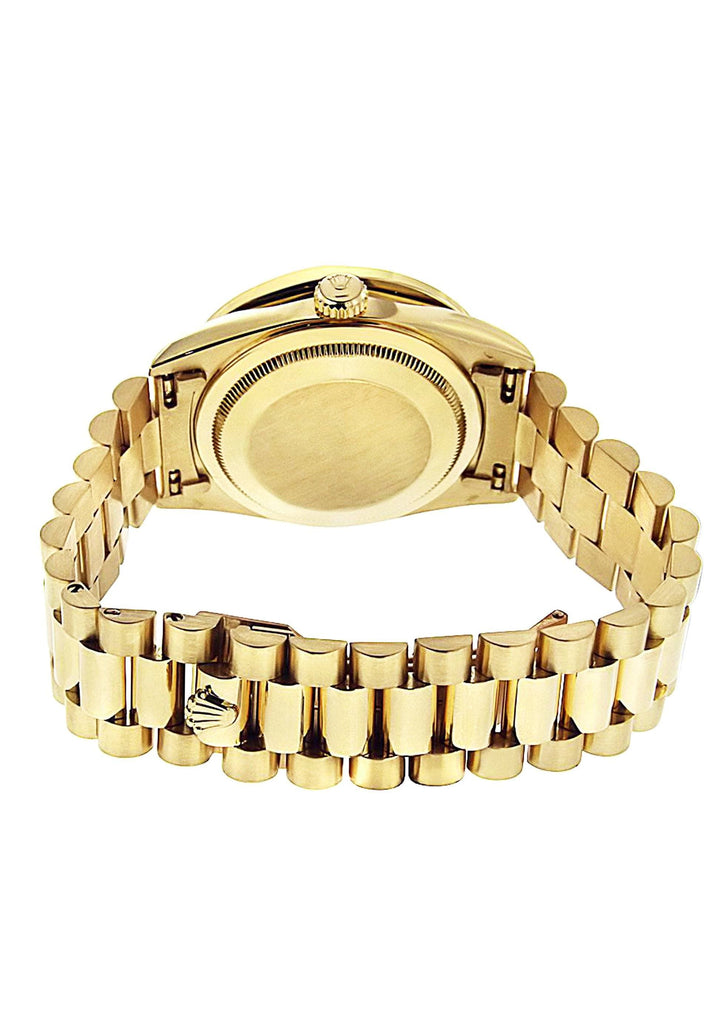 Diamond Rolex Day-Date | 18K Yellow Gold Mens Watch FrostNYC 
