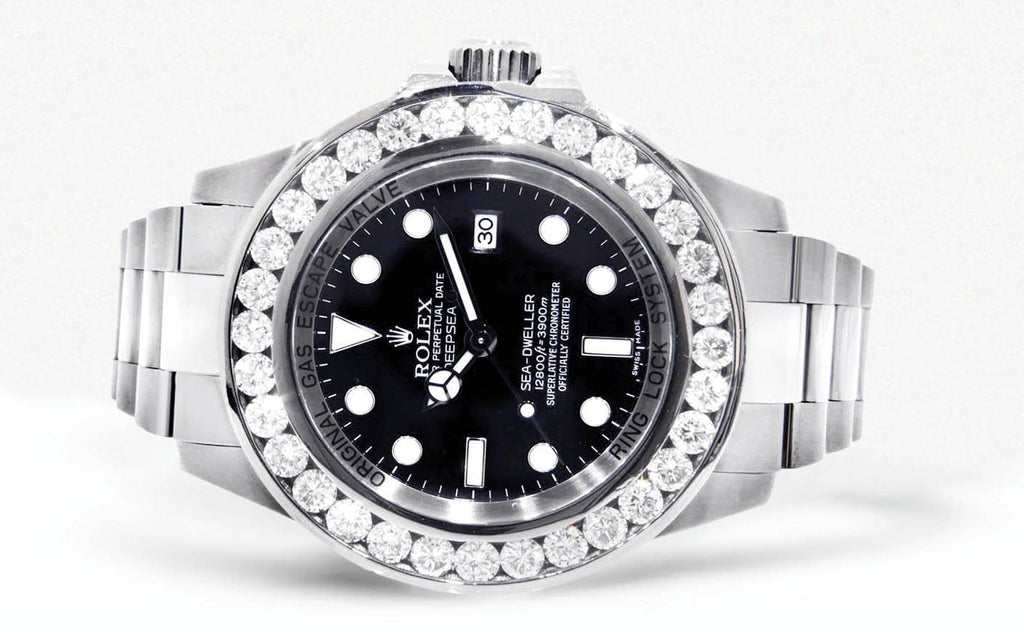 Diamond Rolex Deepsea Sea-Dweller | Stainless Steel | 44 Mm Mens Watch FrostNYC 