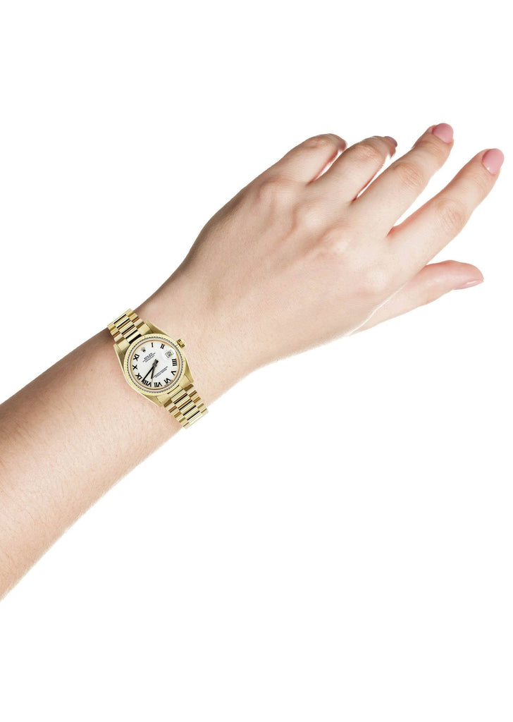 Rolex Datejust Watch For Women | 18K Yellow Gold | 31 Mm Women High Watch FrostNYC 