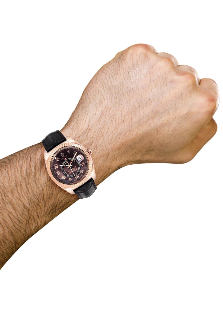 Rolex Sky Dweller | 18K Rose Gold | 42 Mm Mens Watch FrostNYC 