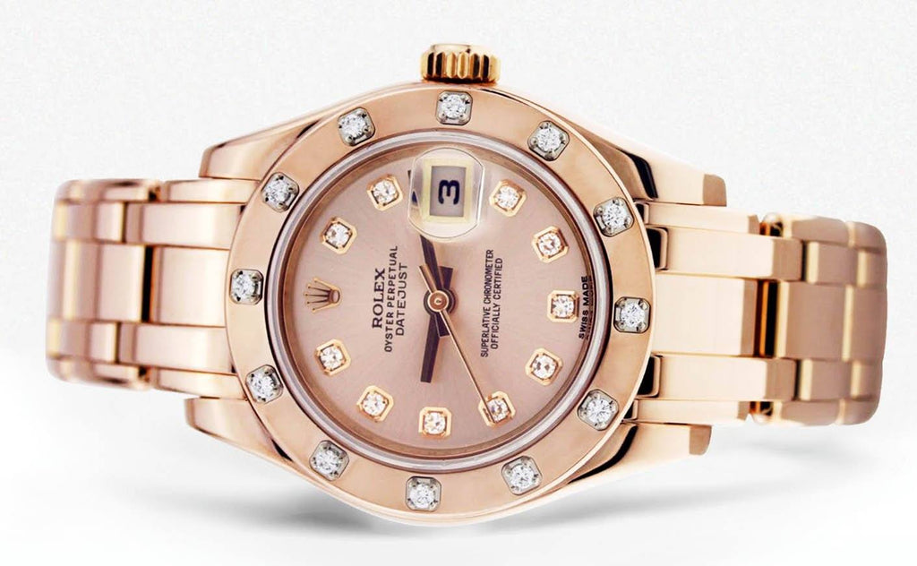 Rolex Pearlmaster Watch For Women | 18K Pink Gold | 34 Mm Women High Watch FrostNYC 