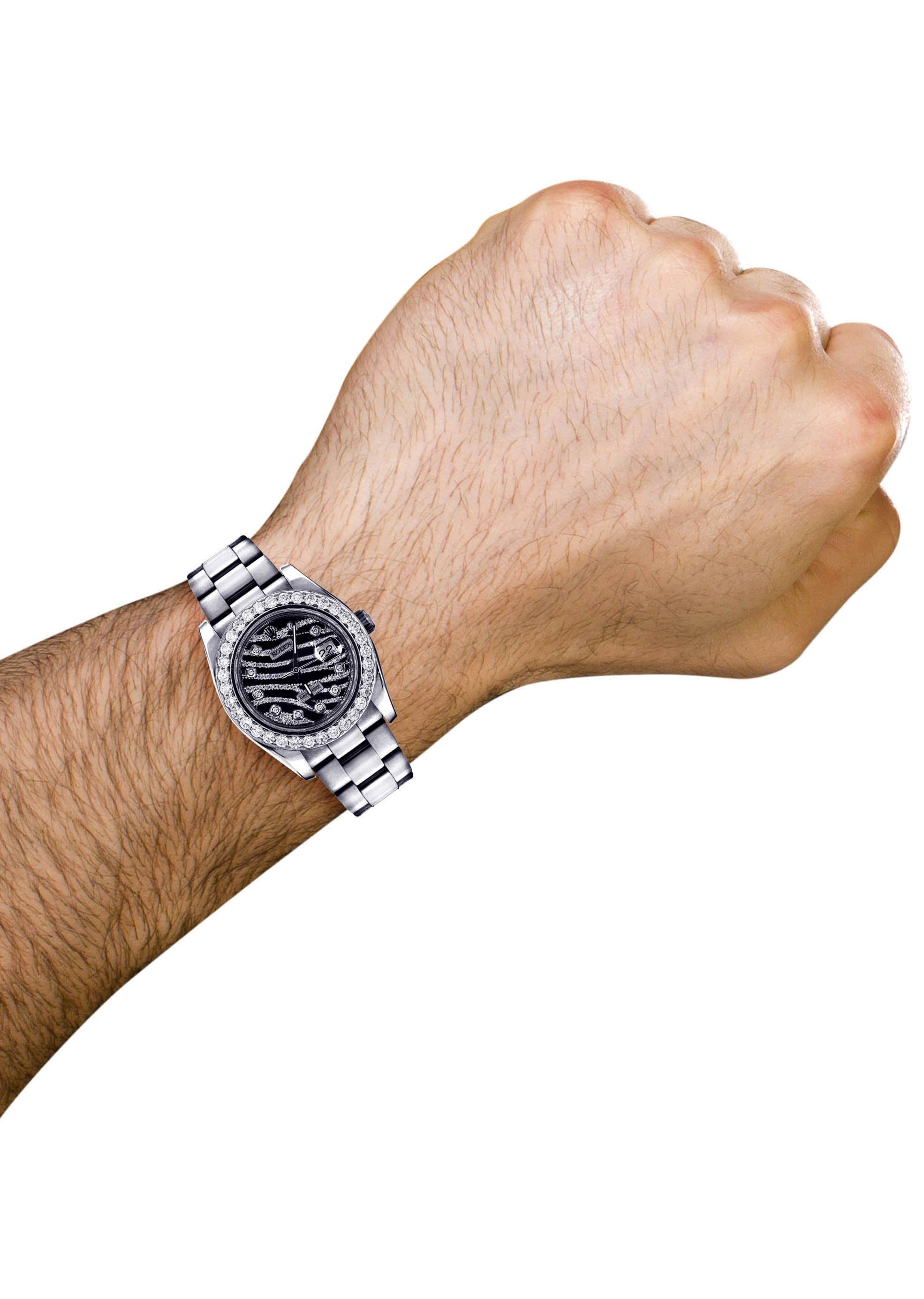 Diamond Rolex Datejust 2 | Stainless Steel | Custom Diamond Zebra Dial