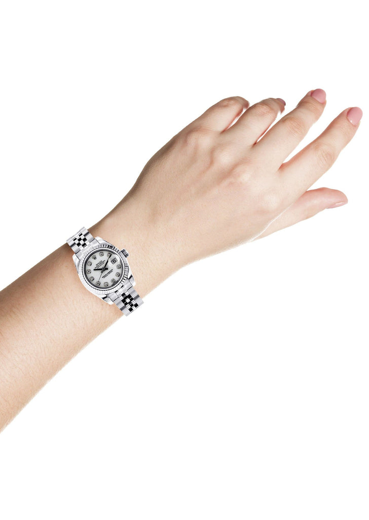 Rolex Datejust Watch For Women | 18K White Gold | 26 Mm Women High Watch FrostNYC 