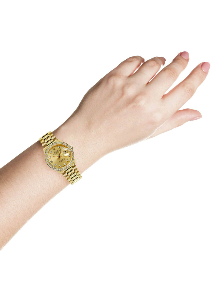 Rolex Datejust Watch For Women | Yellow Gold | 31 Mm Women High Watch FrostNYC 