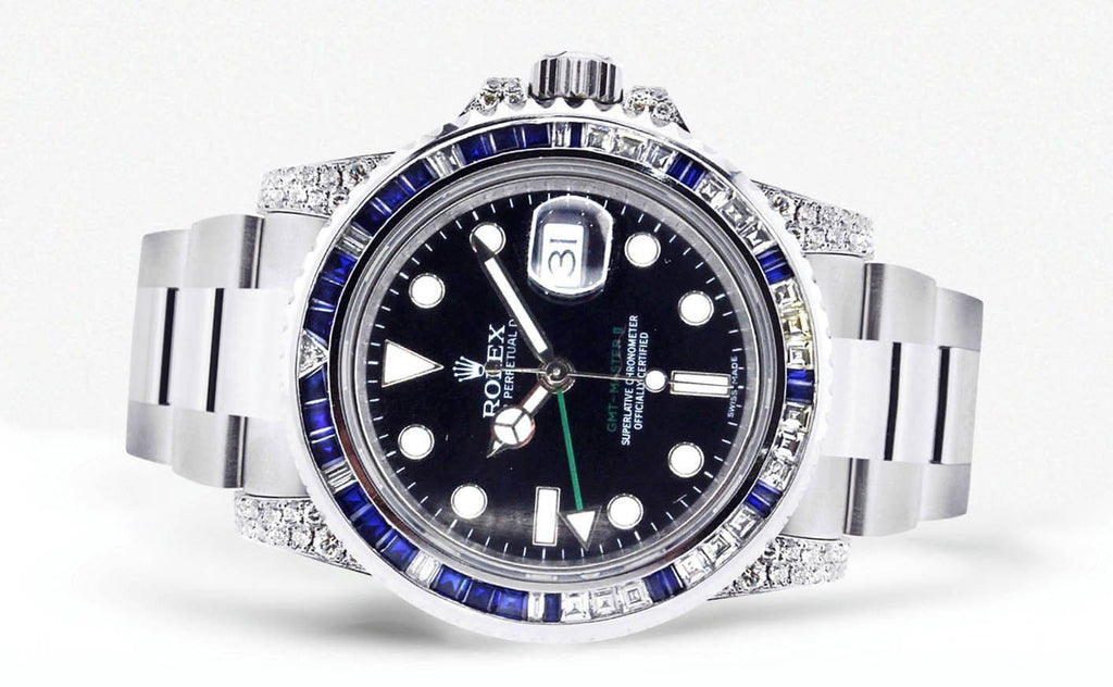 Diamond Rolex Gmt-Master 2 | Stainless Steel | 40 Mm Mens Watch FrostNYC 