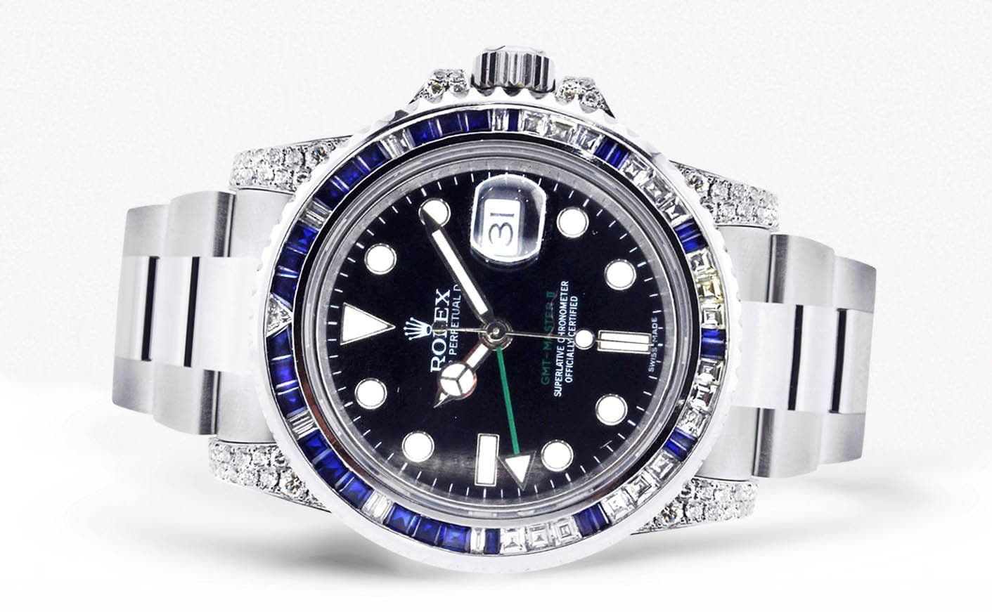 Diamond Rolex Gmt-Master Stainless Steel 40 Mm - Main Image