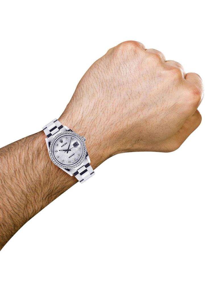 Diamond Rolex Datejust | Stainless Steel | 36 Mm Mens Watch FrostNYC 
