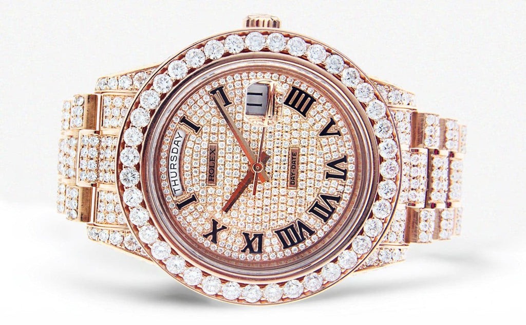 Diamond Rolex Day-Date 2 | 18K Pink Gold | 41 Mm Mens Watch FrostNYC 