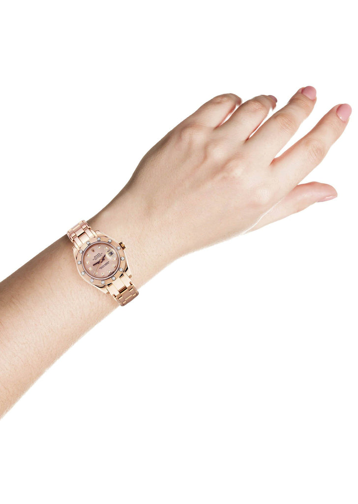 Rolex Pearlmaster Watch For Women | 18K Pink Gold | 34 Mm Women High Watch FrostNYC 