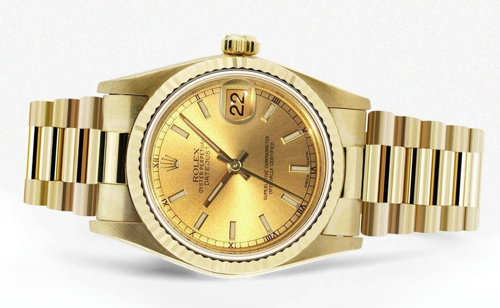 Rolex Datejust Watch For Women | 18K Yellow Gold | 31 Mm Women High Watch FrostNYC 