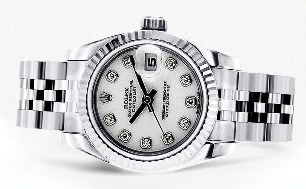 Rolex Datejust Watch For Women | 18K White Gold | 26 Mm Women High Watch FrostNYC 
