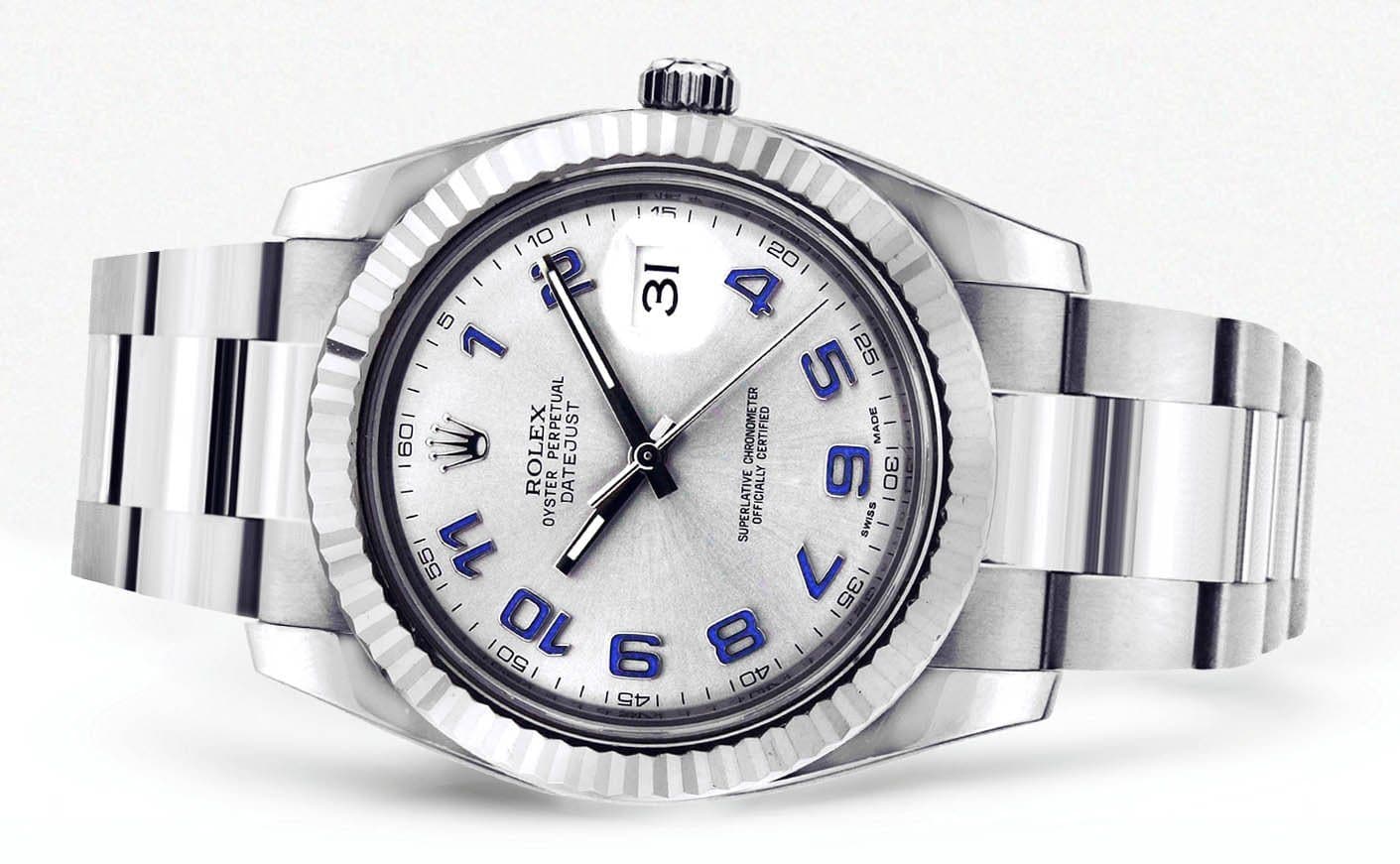 Rolex Datejust Watch SS 18k White Gold ROLEX MENS DATEJUST 18K WHITE GOLD STAINLESS STEEL WHITE  main image 2