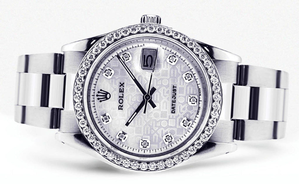 Diamond Rolex Datejust | Stainless Steel | 36 Mm Mens Watch FrostNYC 