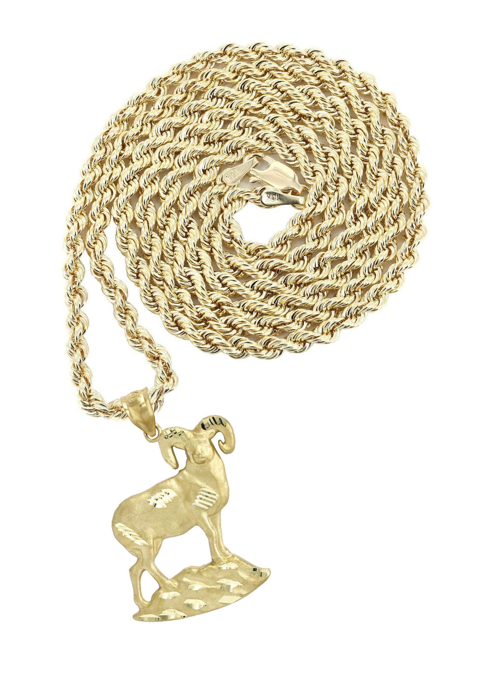 10K Yellow Gold Ram Necklace | Appx. 13.8 Grams