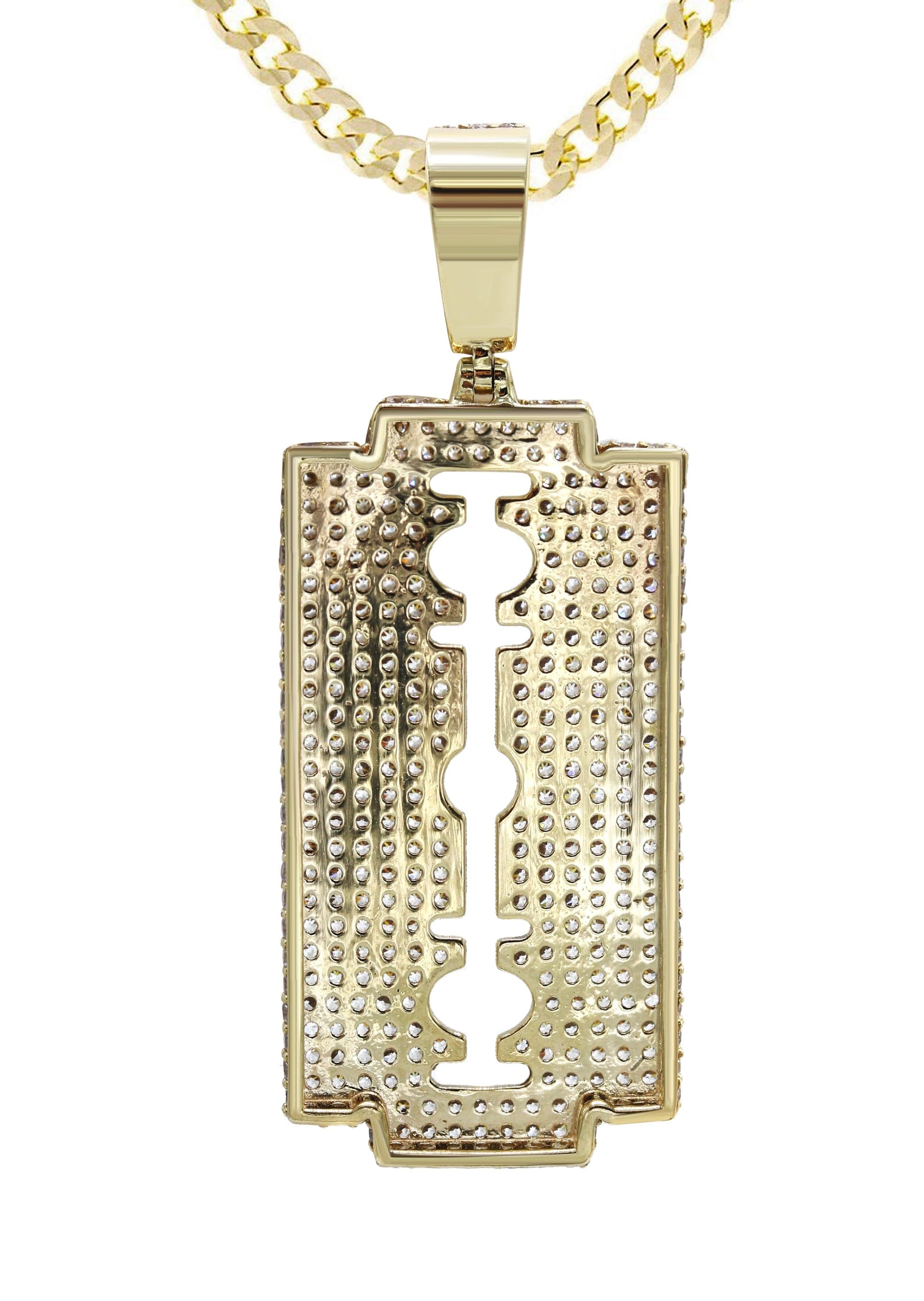 10K Yellow Gold Razor Blade Necklace | Appx. 17 Grams