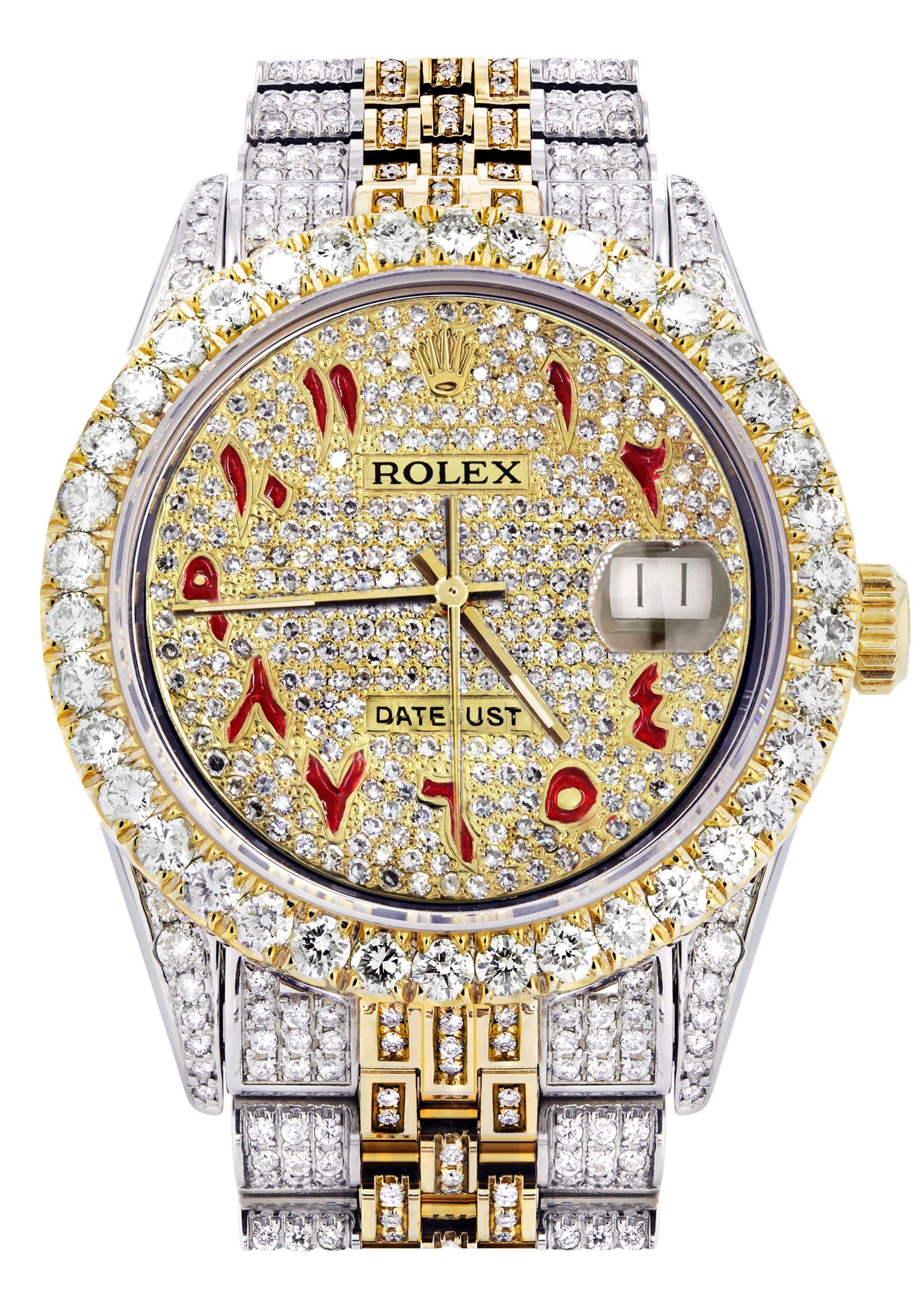 Iced out cheap rolex Clearance