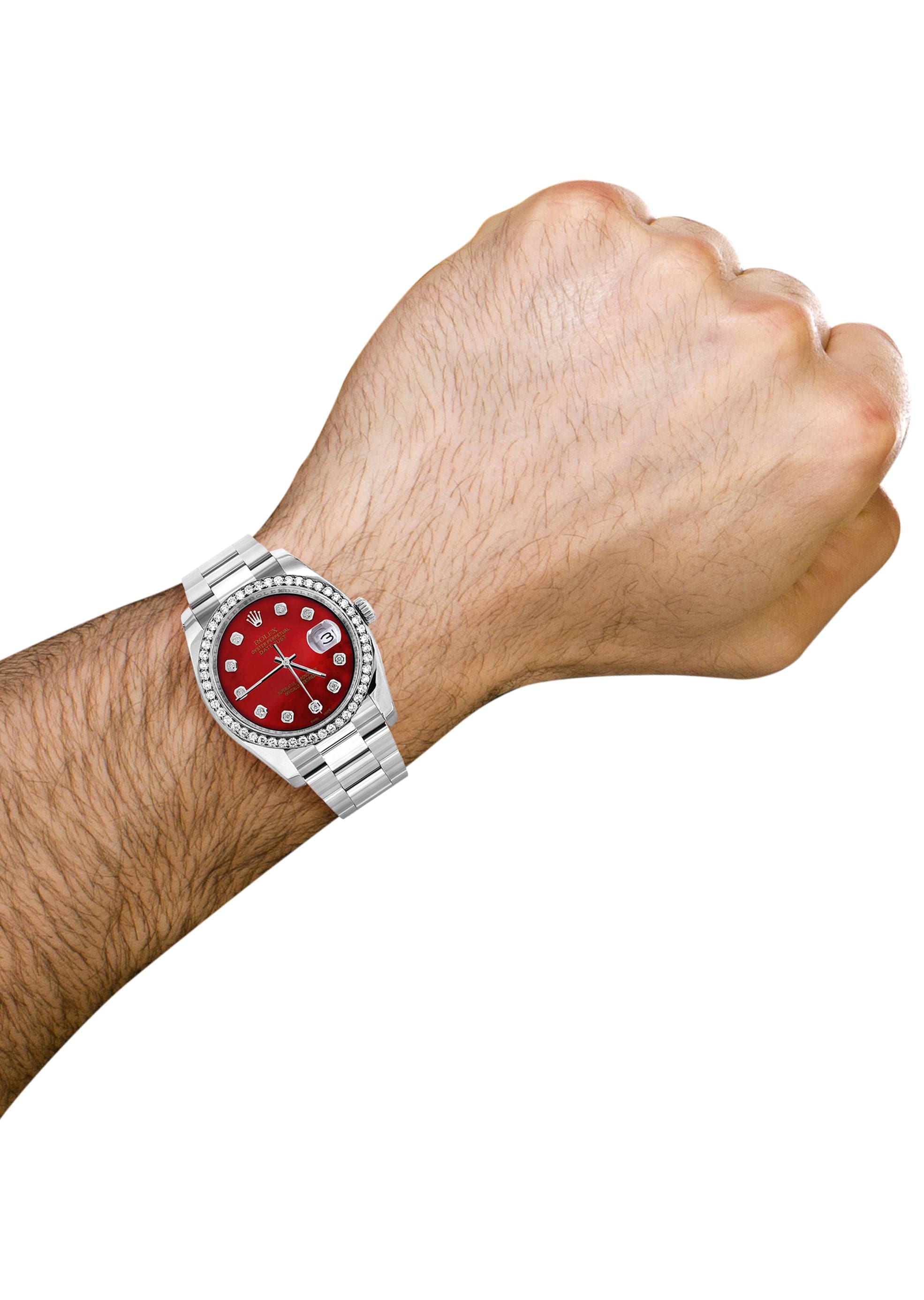 116200 | Rolex Datejust Watch | 36Mm | Red Dial | Oyster Band
