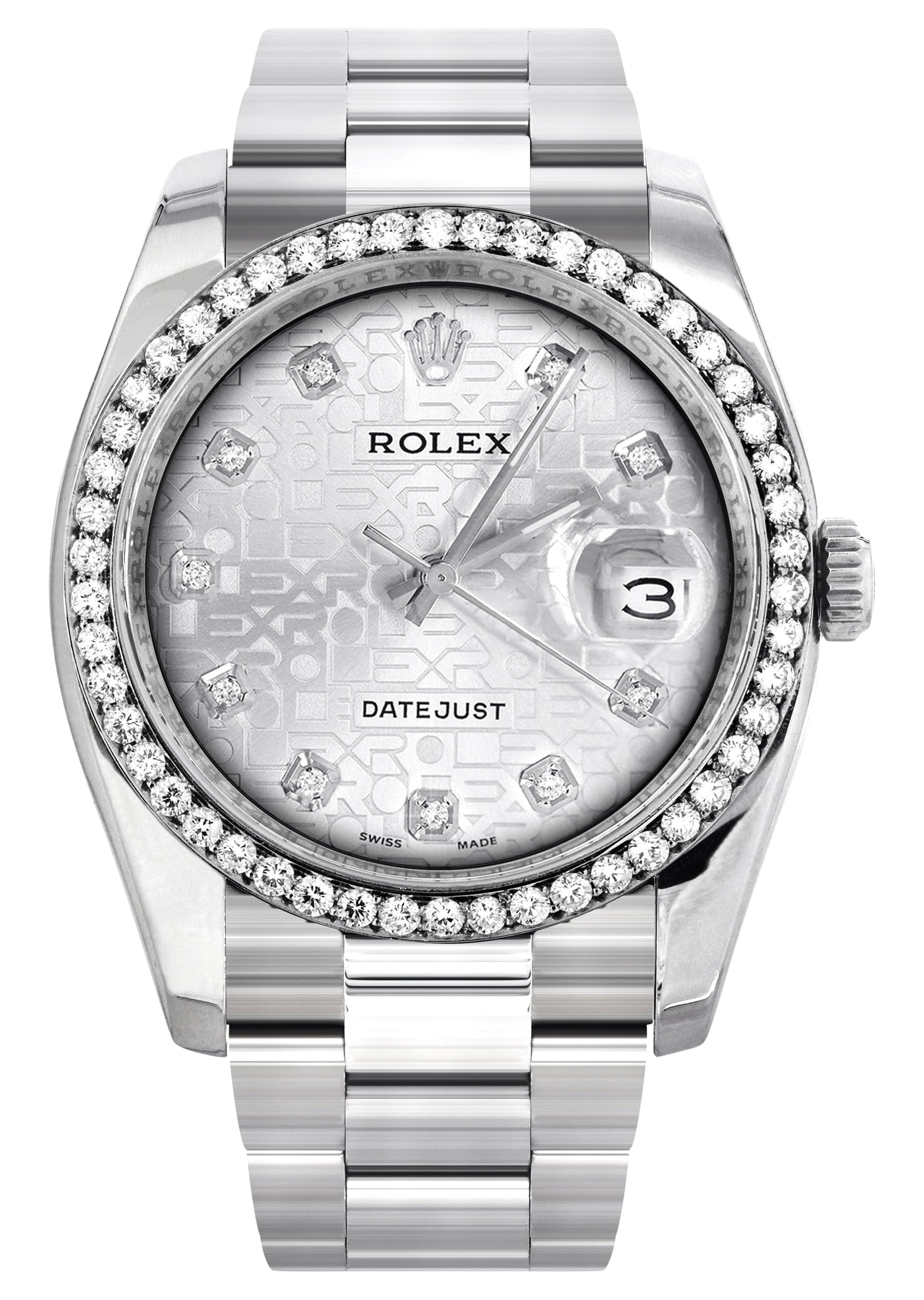 116200 | Rolex Datejust Watch | 36Mm | Texture Pattern Dial | Oyster B