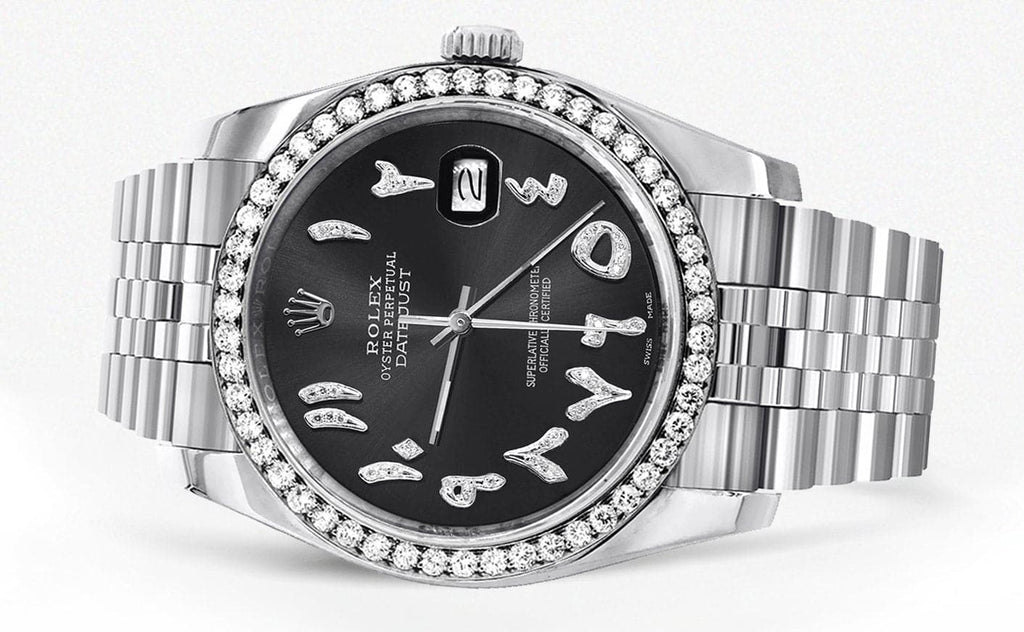 New Style | Hidden Clasp | Diamond Rolex Datejust Watch | 36 MM | Custom Arabic Diamond Dial | Jubilee Band | Diamond Bezel CUSTOM ROLEX MANUFACTURER 11 